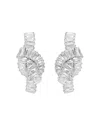Swarovski Matrix Rhodium Plated Baguette Cut Earrings In Metallic