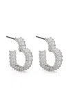 Swarovski Matrix Pierced Earrings Hoop Hrt S Rhodium Shiny White In Silver