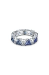 Swarovski Matrix Eternity Ring In Blue Dark Multi