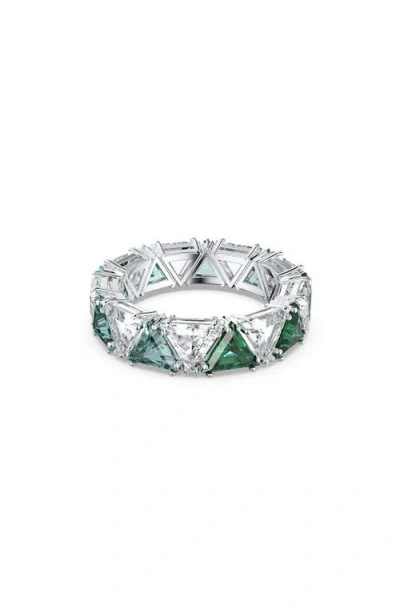 Swarovski Matrix Eternity Ring In Green Dark Multi