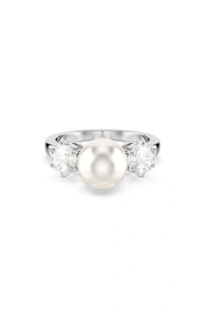 Swarovski Matrix Faux Pearl &  Zirconia Cocktail Ring