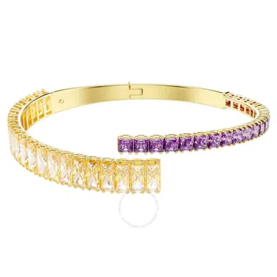 Swarovski Matrix Gold-tone Plated Bangle In Purple
