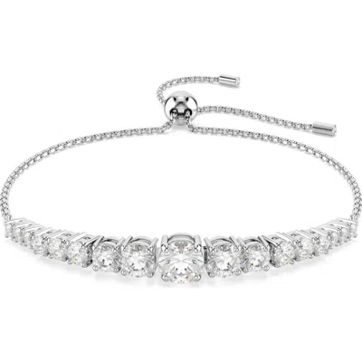 Swarovski Matrix Crystal Graduated Slider Bracelet In Silver