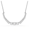 Swarovski Matrix Gradient Of Round Cuts Necklace In White/silver