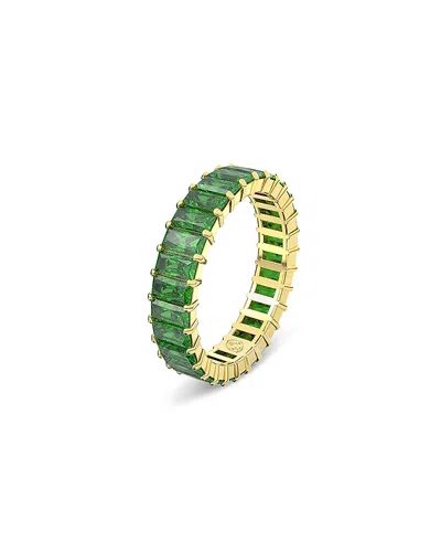 SWAROVSKI MATRIX GREEN BAGUETTE CRYSTAL STACK RING IN GOLD TONE