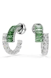 Swarovski Rhodium Plated Matrix Hoop Earrings In Multi