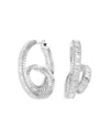Swarovski Matrix Rhodium Plated Hoop Earrings In Metallic