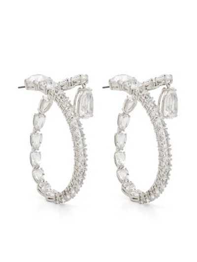 Swarovski Matrix Hoop Earrings In Silver