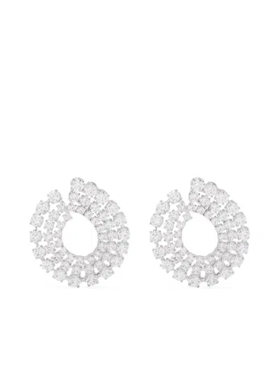 Swarovski Matrix Hoop Earrings In White