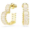 Swarovski Matrix Crystal Heart Hoop Earrings In White