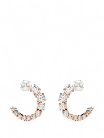 Swarovski Matrix Hoop-design Earrings In Gold