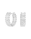 Swarovski Matrix Rhodium Plated Hoop Earrings In Metallic