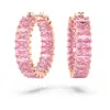 Swarovski Matrix Hoop Earrings In Pink