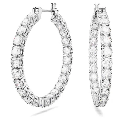 Swarovski Matrix Crystal Inside Out Hoop Earrings In White
