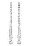 Swarovski Matrix Crystal Graduated Linear Drop Earrings In White