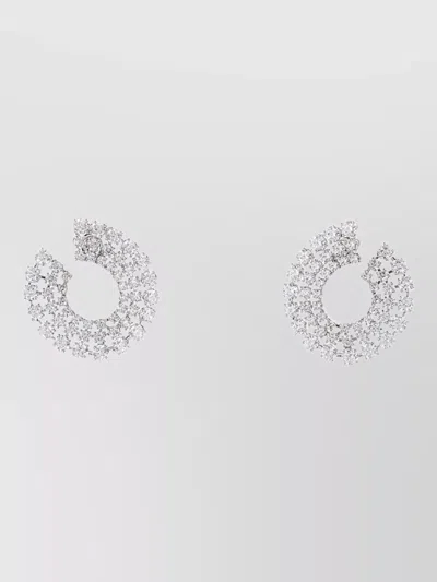 Swarovski Matrix Metal Earrings Crystal Embellishments In Metallic