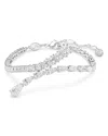 Swarovski Matrix Mixed Cut Crystal Bracelet In Rhodium Plated In Silver
