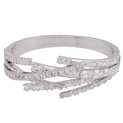 Swarovski Matrix Mixed Cuts Crystal Bangle In ["white"]