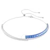 Swarovski Matrix Mixed Cuts Rhodium Plated Choker In Blue