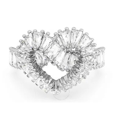 SWAROVSKI SWAROVSKI MATRIX MOTIF RING HEART WOVEN RHODIUM SHINY WHITE