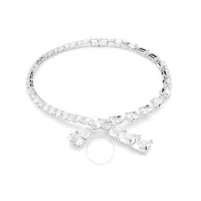 Swarovski Matrix Necklace Closed Rhodium Shiny Crystal In White