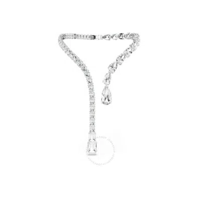 Swarovski Matrix Necklace Open Rhodium Shiny Crystal In White