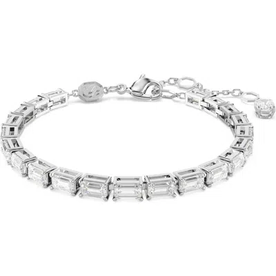Swarovski Matrix Octagon Crystal Bracelet In White Gold