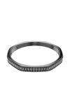 Swarovski Matrix Baguette Cut Blue Ruthenium Plated Bangle Bracelet In Black