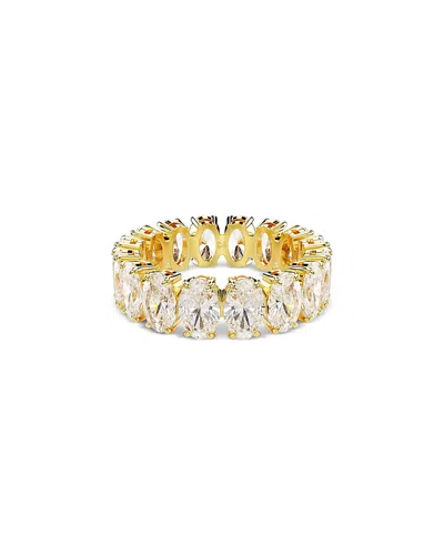 Swarovski Matrix Oval Crystal Eternity Ring In Gold/white