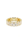 Swarovski Matrix Oval Crystal Eternity Ring In Gold/white