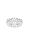 Swarovski Matrix Pear Cut Crystal Eternity Ring In White