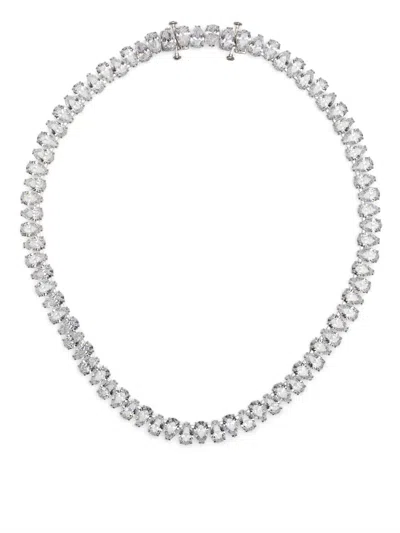 Swarovski Matrix Pear-cut Necklace In 银色