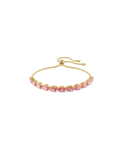 Swarovski Matrix Pear Cut Pink Gold-tone Plated Bracelet