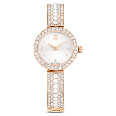 Swarovski Matrix Pearl Bangle Watch In Weiss