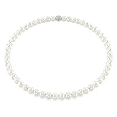 Swarovski Matrix Pearl Necklace In White