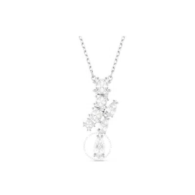 Swarovski Matrix Pendant Motif Rhodium Shiny White In Silver Tone
