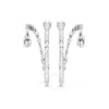 Swarovski Matrix Pierced Earrings Hoop Rhodium Shiny Crystal In White