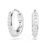 Swarovski Matrix Pierced Earrings Mini Hoop Matrix Rhodium Shiny White In White