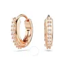Swarovski Matrix Pierced Earrings Mini Hoop Matrix Rose Gold Shiny White In White