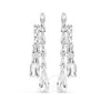 Swarovski Matrix Pierced Earrings Rhodium Shiny Crystal In White