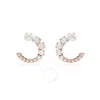 Swarovski Matrix Pierced Earrings Stud Rose Gold Shiny White In White