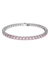 Swarovski Matrix Tennis Bracelet In Pink/silver