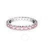 Swarovski Matrix Band Ring Pink Rhodium Shiny Pink In Pink