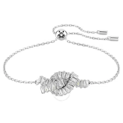 Swarovski Matrix Rhodium Plated Baguette Cut Bracelet In White