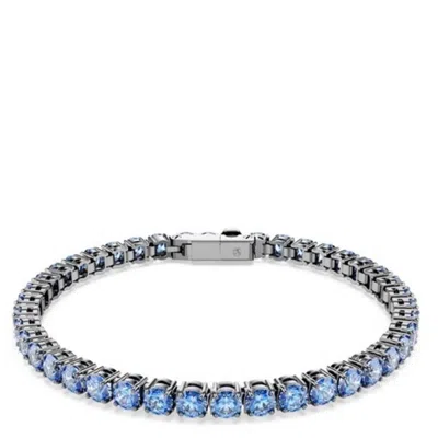 Swarovski Matrix Rhodium-plated Crystal Bracelet In Blue