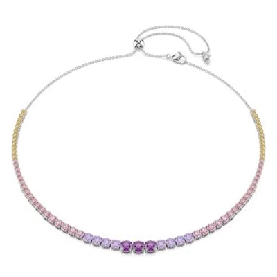 Swarovski Matrix Rhodium-plated Crystal Necklace In Multi
