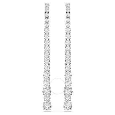 Swarovski Matrix Rhodium Plated Drop Earrings In White