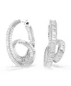 Swarovski Matrix Rhodium Plated Hoop Earrings In Metallic