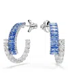 Swarovski Matrix Rhodium Plated Hoop Earrings In Metallic