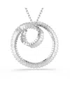 Swarovski Matrix Baguette Cut Rhodium Plated Necklace In Silver